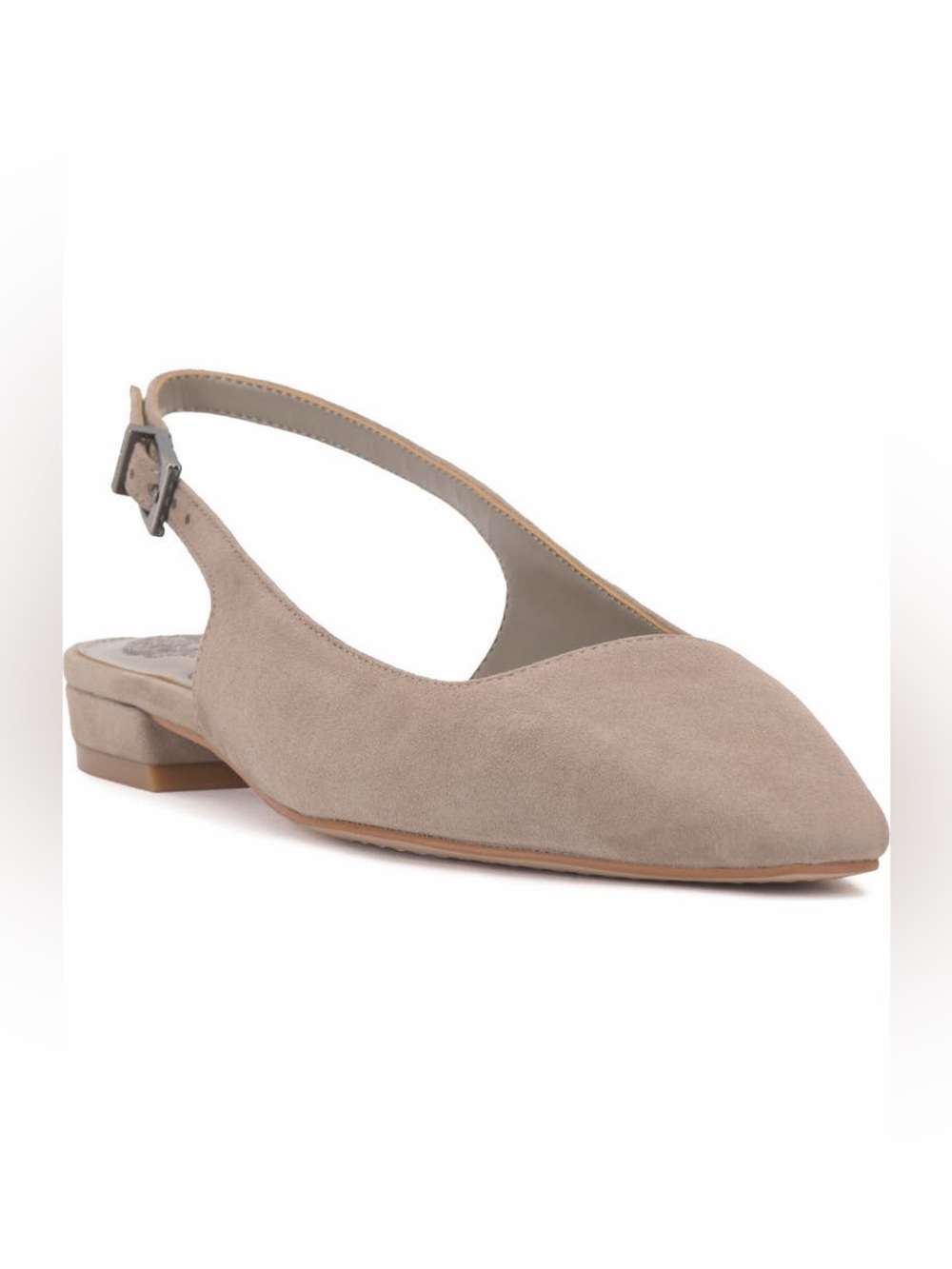 VINCE CAMUTO Slingback Flats Suede Sashea Leather Dovetail Nude 10 Everyday NEW